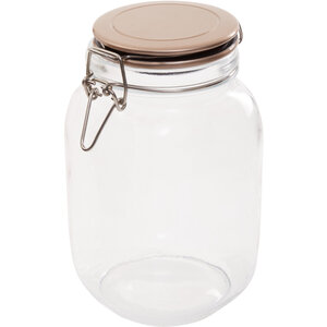Luca Square 1550ml Glass Jar With Champagne Lid