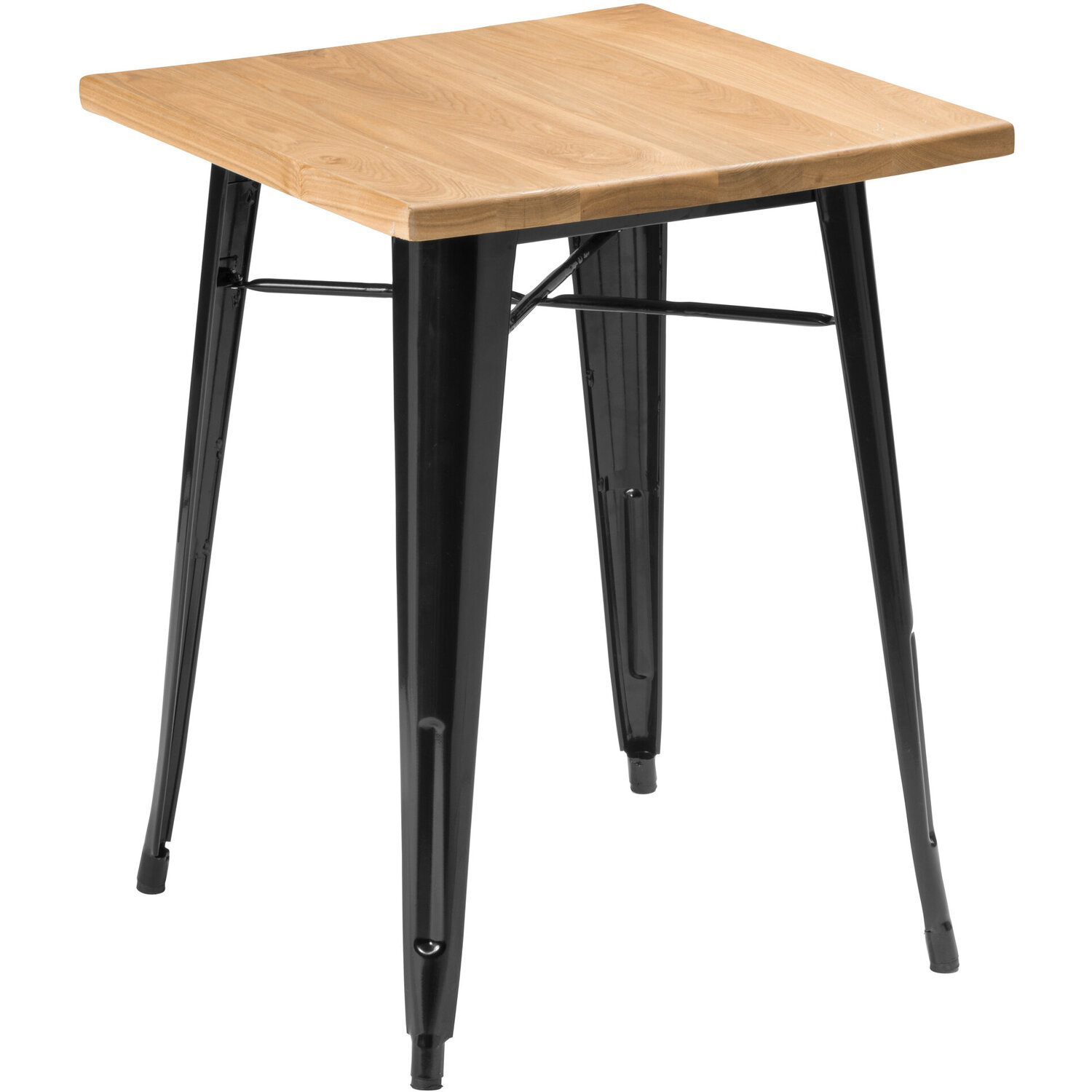 Algate Black Side Table in Powder Coated Metal and Wood - Black