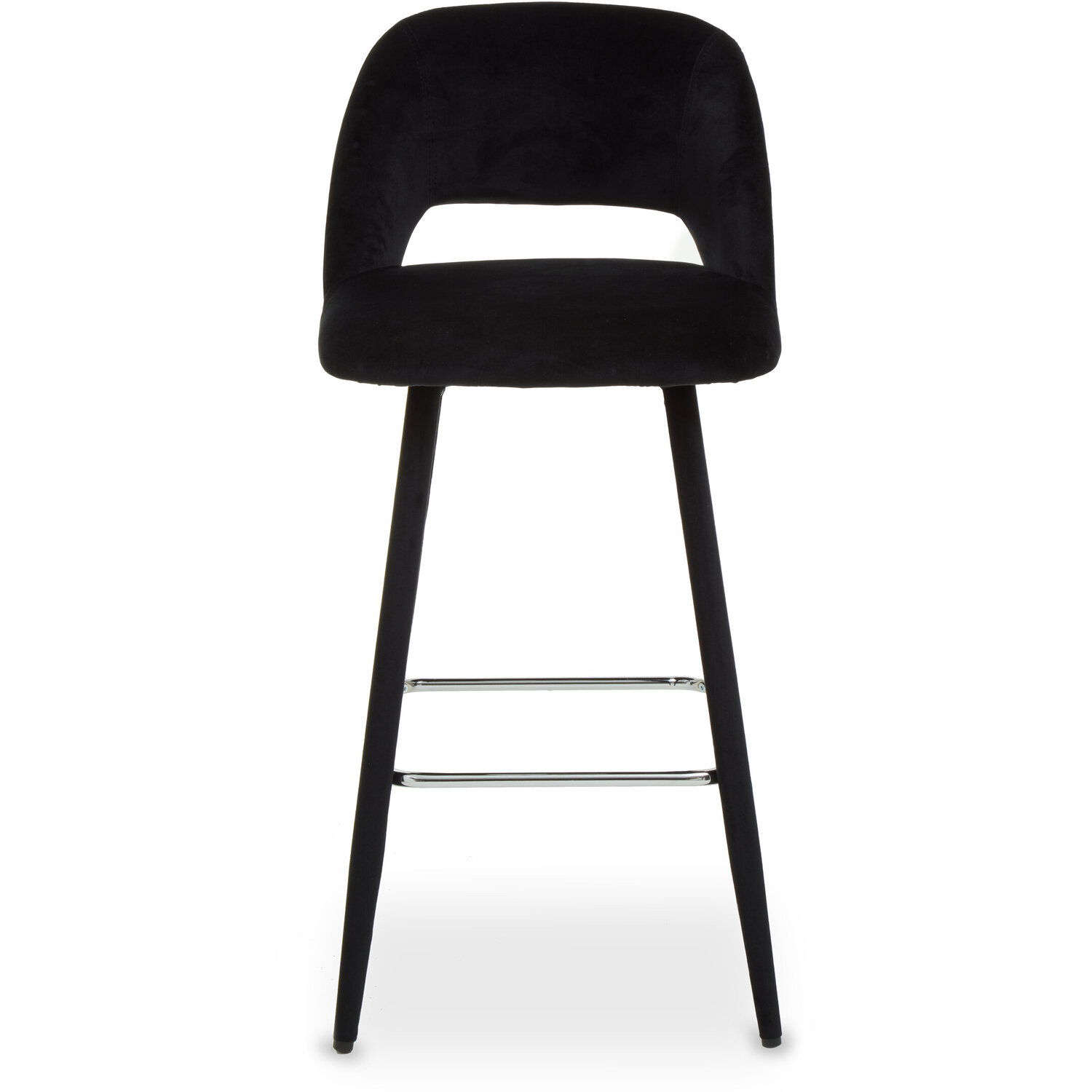 Warren Black Velvet Bar Chair - Black