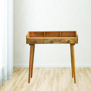 Solid Wood Gallery Back Shell Writing Desk