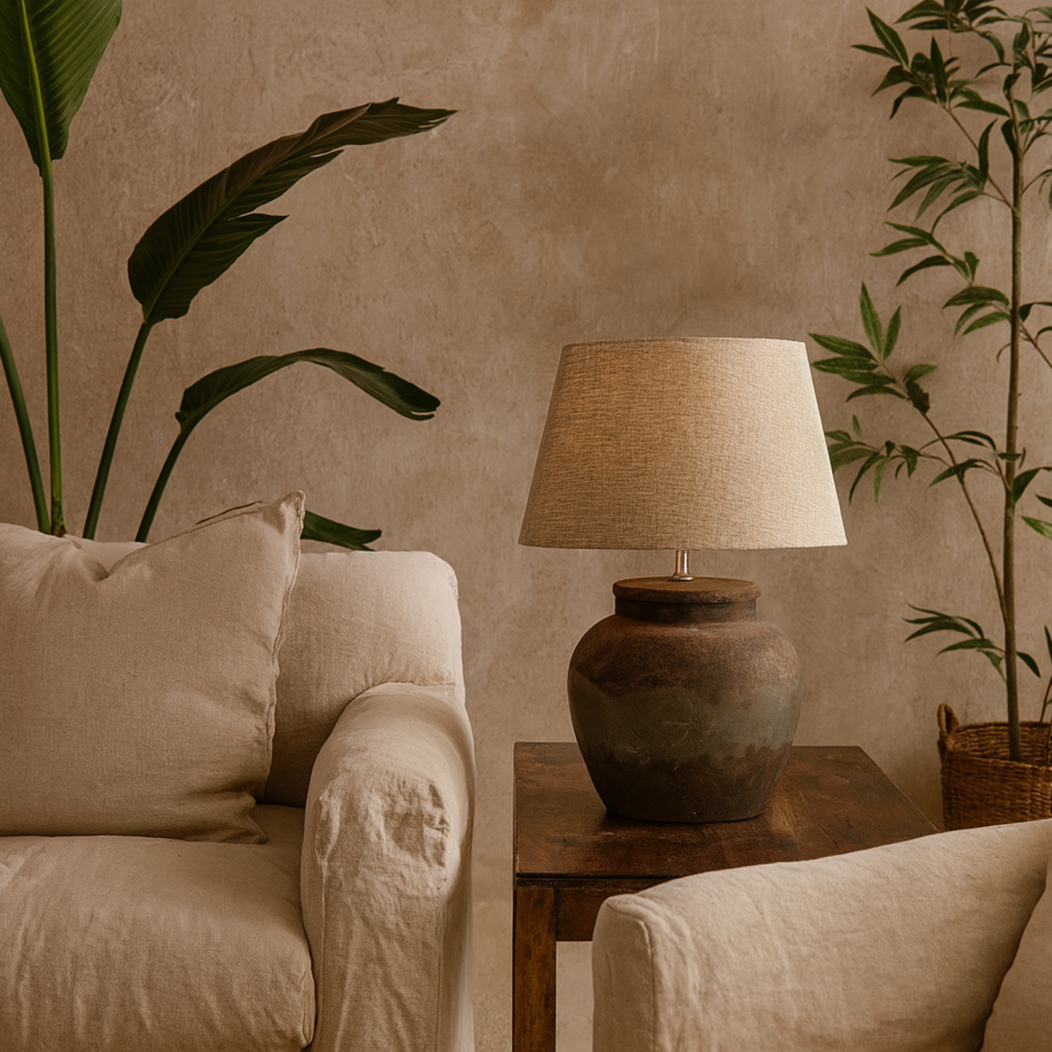Image of Bologna Aged Ceramic Table Lamp with&hellip;