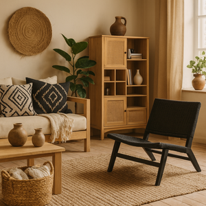 Wigletree Lounge Chair Look Frame with Handwoven Paper Seat