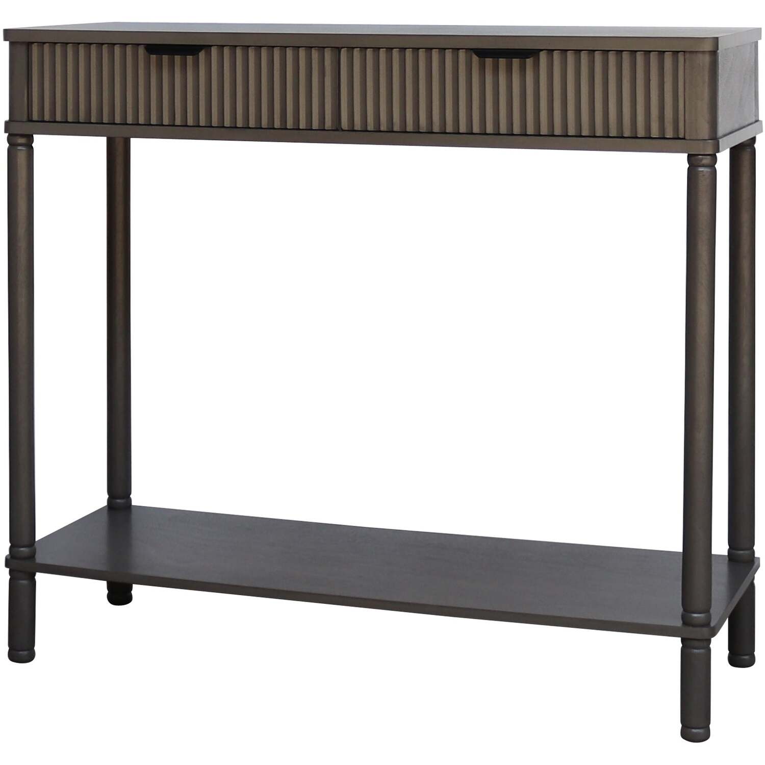 Sagevale 2 Drawer Ribbed Console Table Matt - Brown