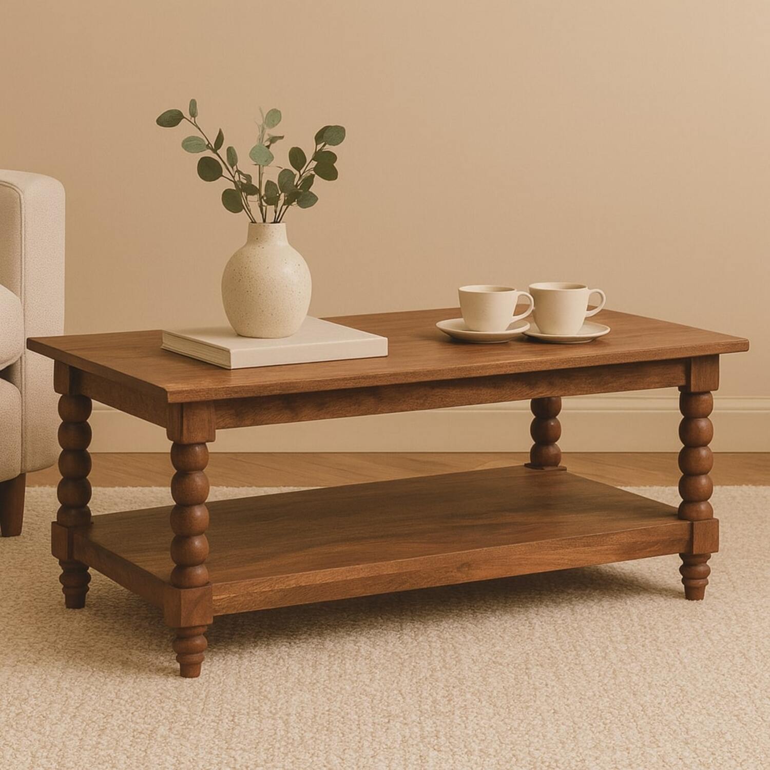 Artisan Furniture Solid Wood Spindle Coffee Table - Brown