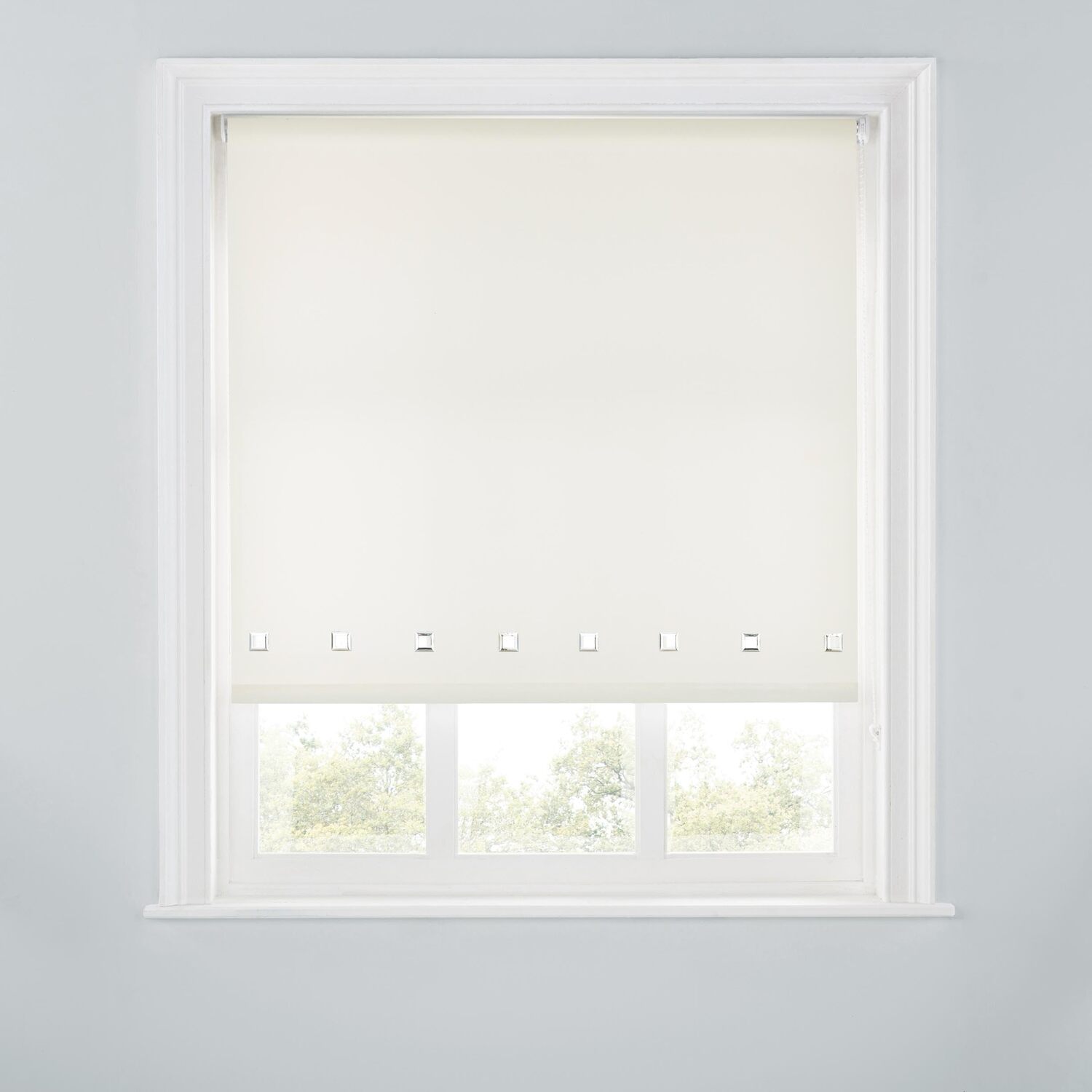 A.unique Home Premium Quality Trimmable Square Eyelet Window Roller Blind - Cream / 180Cm