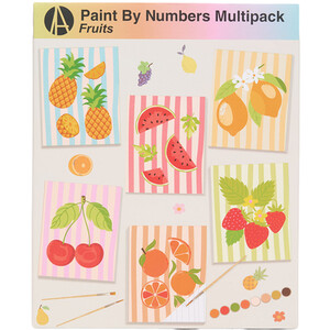 Pack of 6 Fruits Paint By Numbers Kits