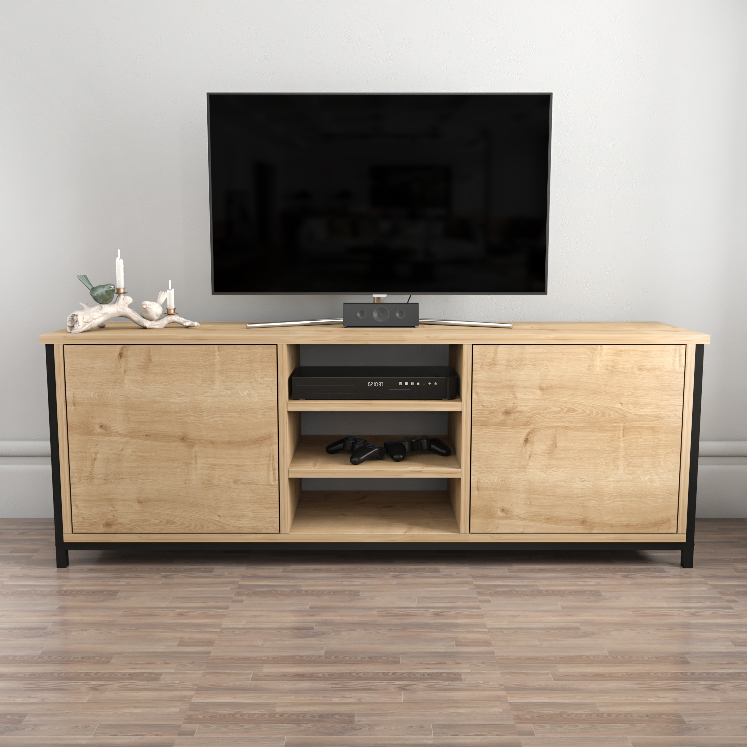 Otis TV Unit - Sapphire Oak / Black