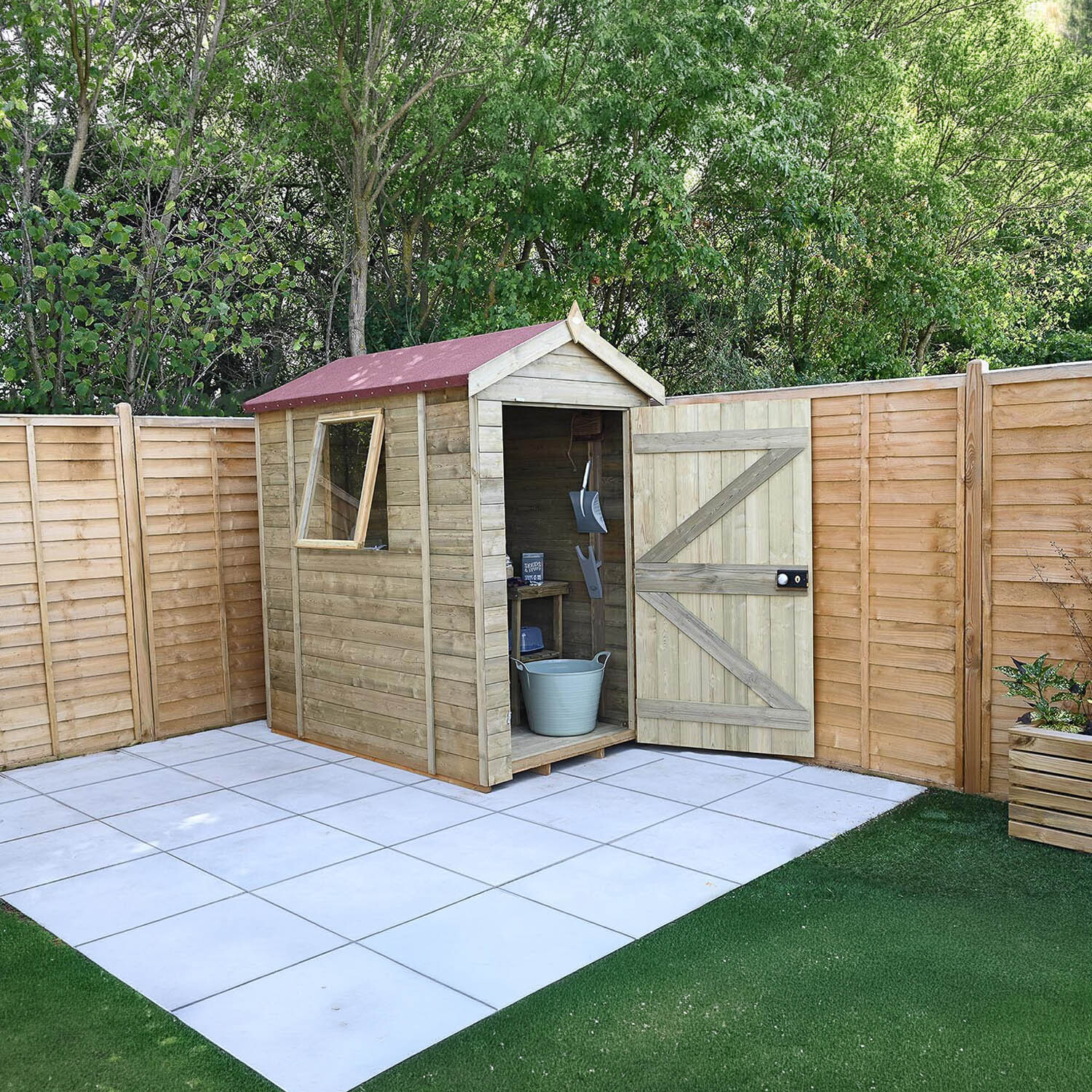 Timberdale Pressure Treated 6x4 Apex Shed - No Installation / With Base