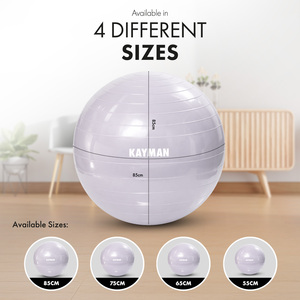KAYMAN Exercise Ball - Anti-Burst PVC, Non-Slip Rings, 65cm.