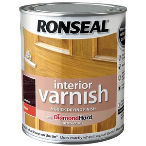 Ronseal Interior Varnish Quick Dry Gloss Walnut 250ml - 36847 - Ideal for Wood Protection