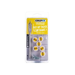 Gripit Curtain Kit, Clam Pack (UK Plug)