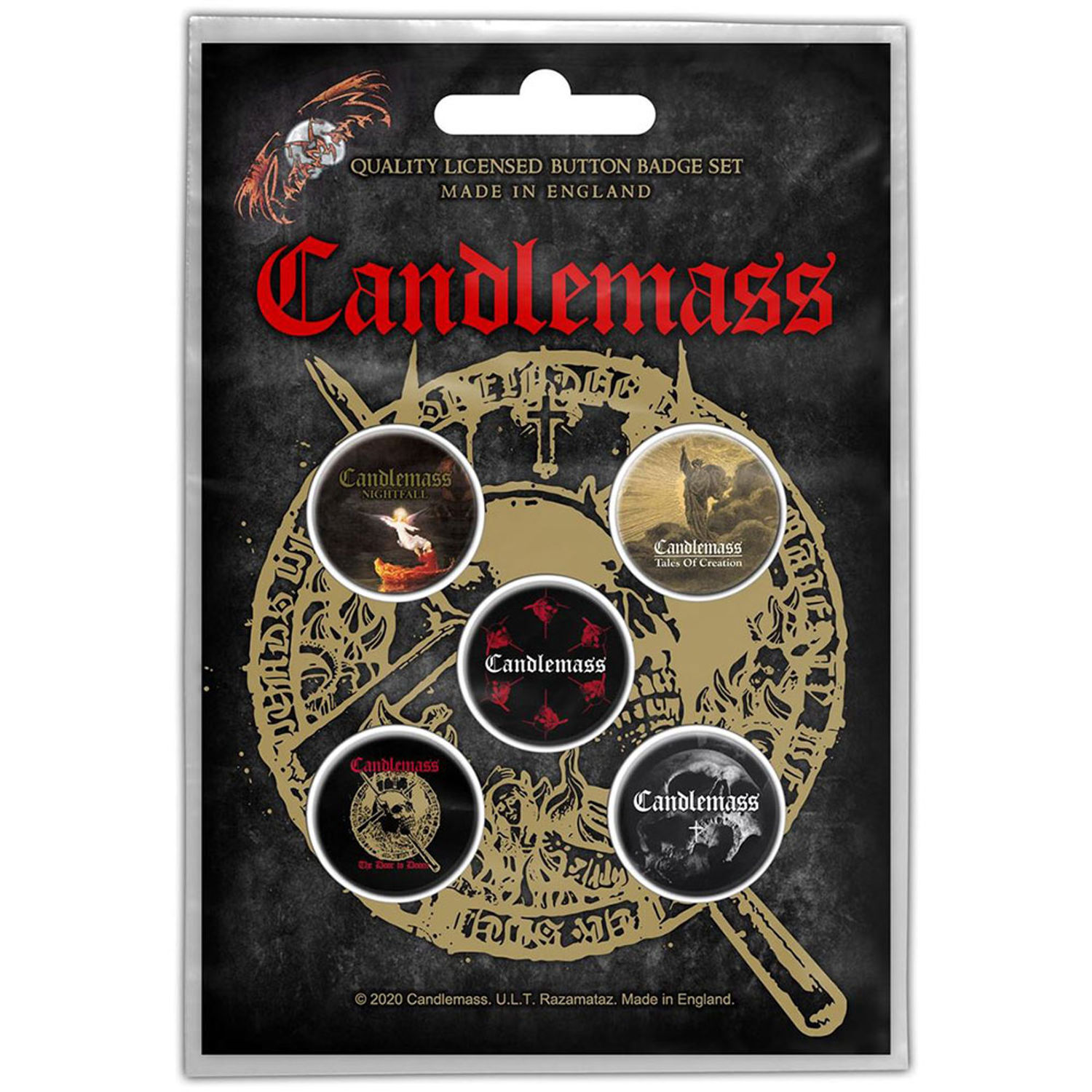 Candlemass The Door To Doom Badge (Pack Of 5) - Multicoloured