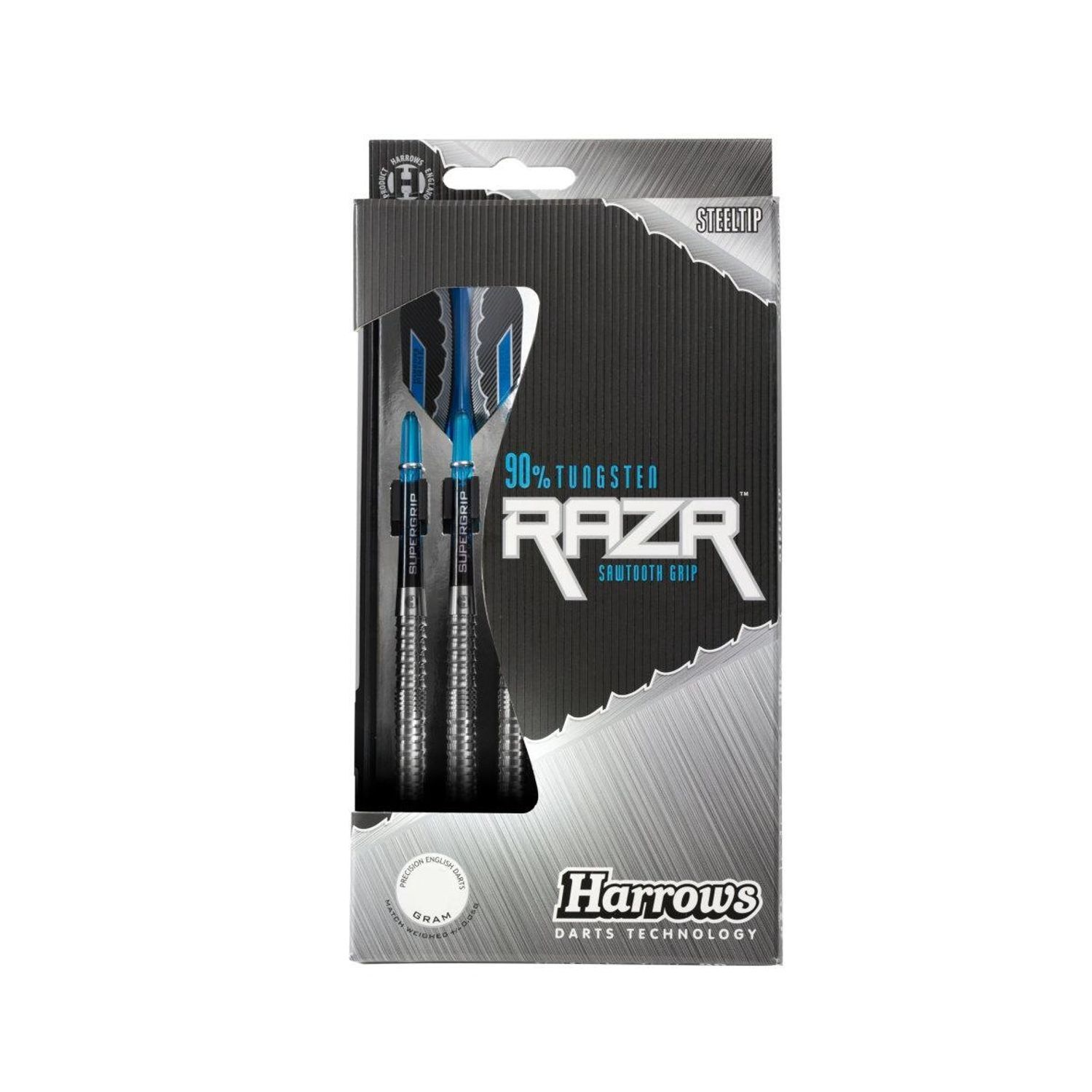 Harrows Razr Tungsten Darts (Pack Of 3) - Silver/Blue
