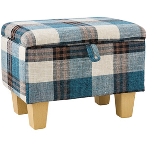 Linen Upholstered Storage Ottoman