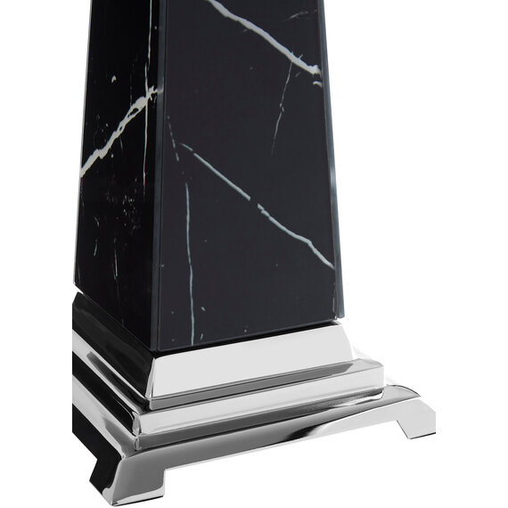 Renata Large Black Marble Design Obelisk Sculpture