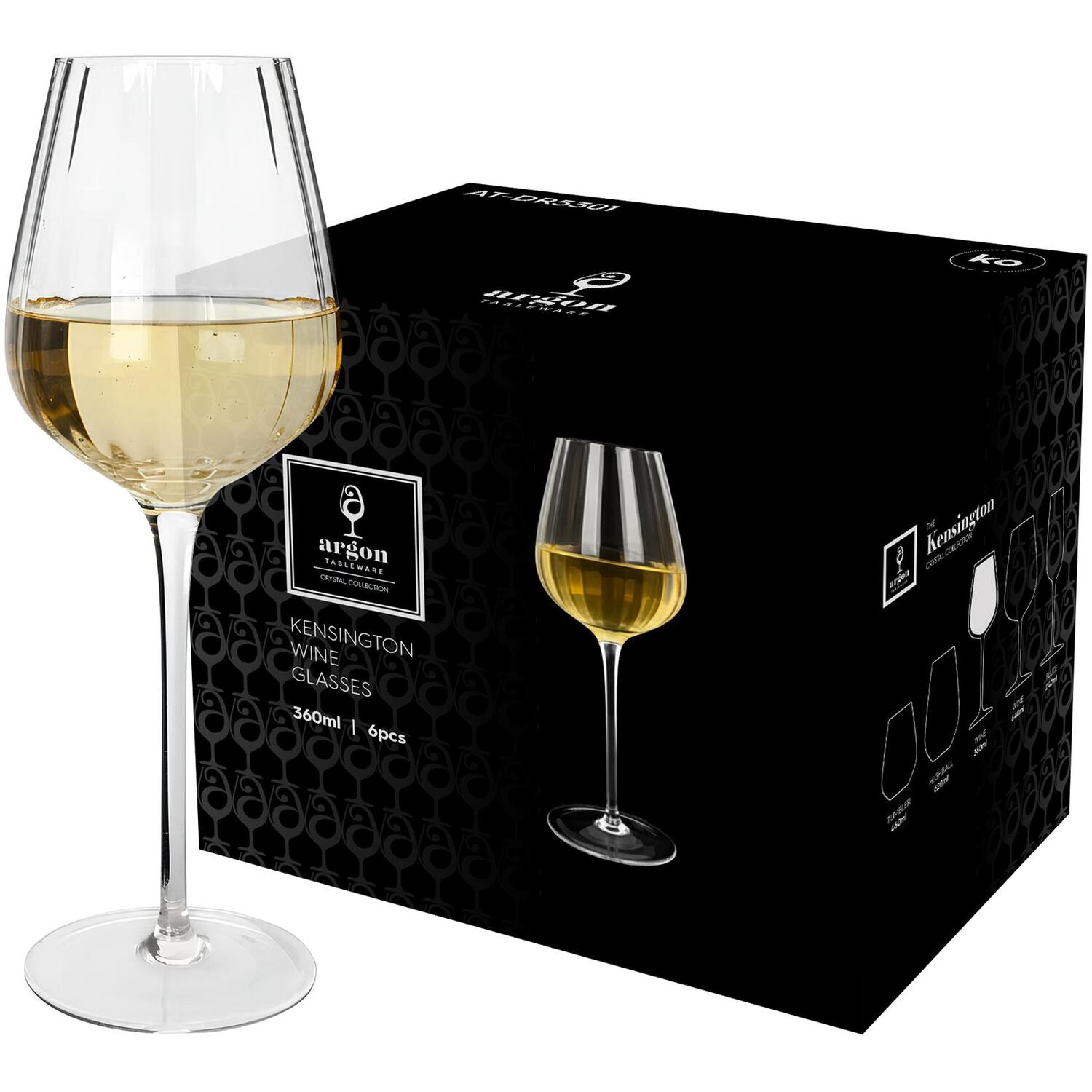 Image of Kensington Optic Crystal White Wine Glasses&hellip;