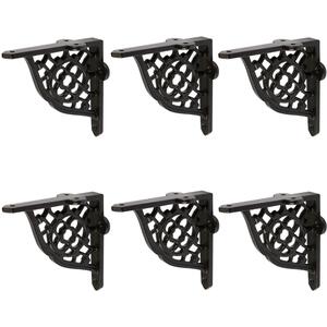 Honeycomb Iron Shelf Bracket - D100mm - Black - Pack of 6