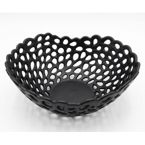 Ceramic Net Design Fruit Bowl Black 28 X 26 X 13 CM