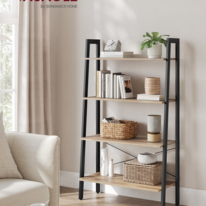 VASAGLE 4 Tier Industrial Ladder Shelf Camel Brown LLS144B50