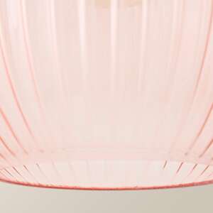Maddison Ribbed Glass Globe Easy Fit Pendant Lamp Shade - Pink / No