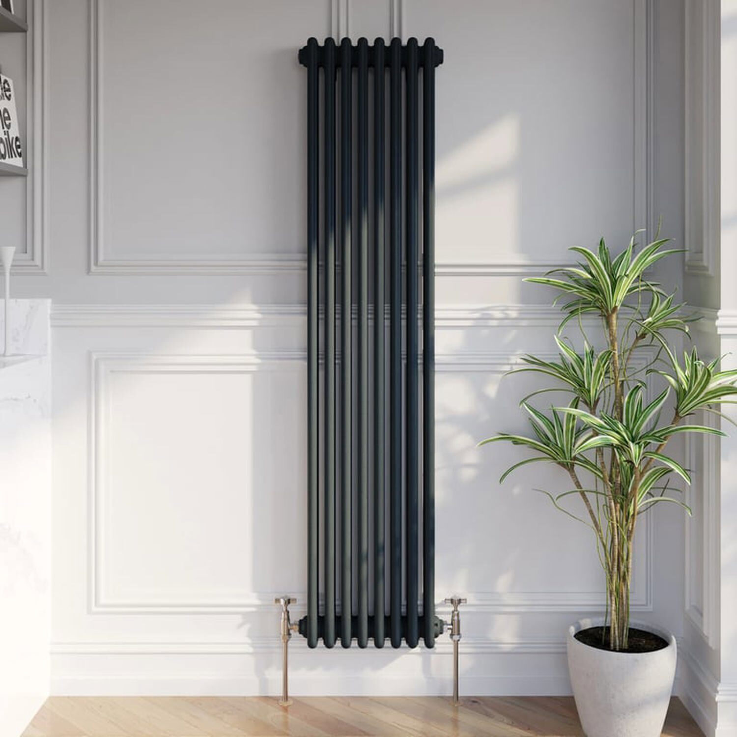 Temprazo Traditional Colosseum Double Bar Column Radiator Anthracite 300 X 1190Mm - Anthracite / 380Mm / 1600Mm / 100Mm