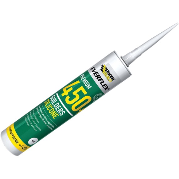 Everbuild Sika 450 Builders Silicone Sealant White 310ml Cartridge