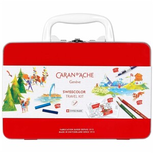 Caran d'Ache Swisscolor Travel Kit - Water-Soluble Pencils and Wax Pastels