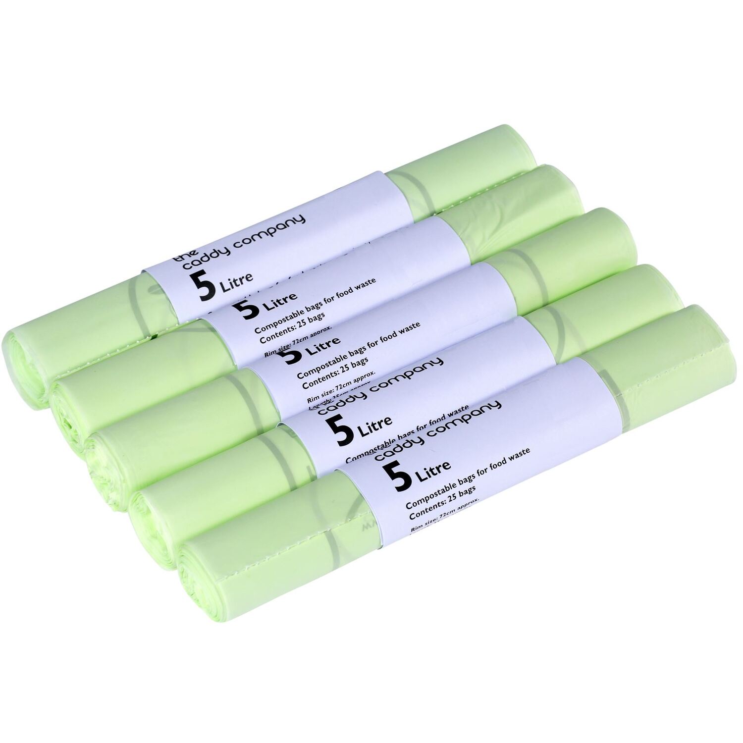 Caddy Company 5 Litre Compostable Food Waste Bin Bags - Green / 5