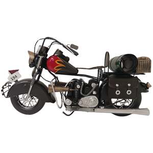 Vintage Motorcycle Model  Handmade Retro Collectible 29 cm