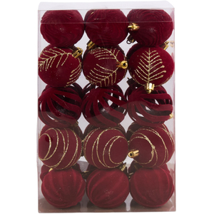 Pack of 30 Flocked Baubles