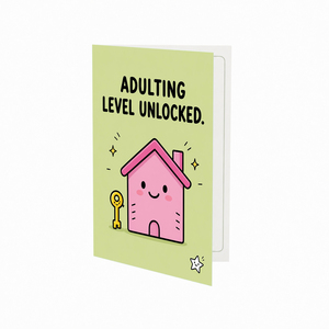 Adult Level Unlocked New Home Congratulations Card