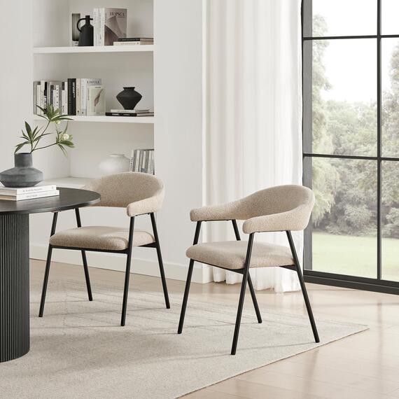 2x Delos Fabric Dining Chairs