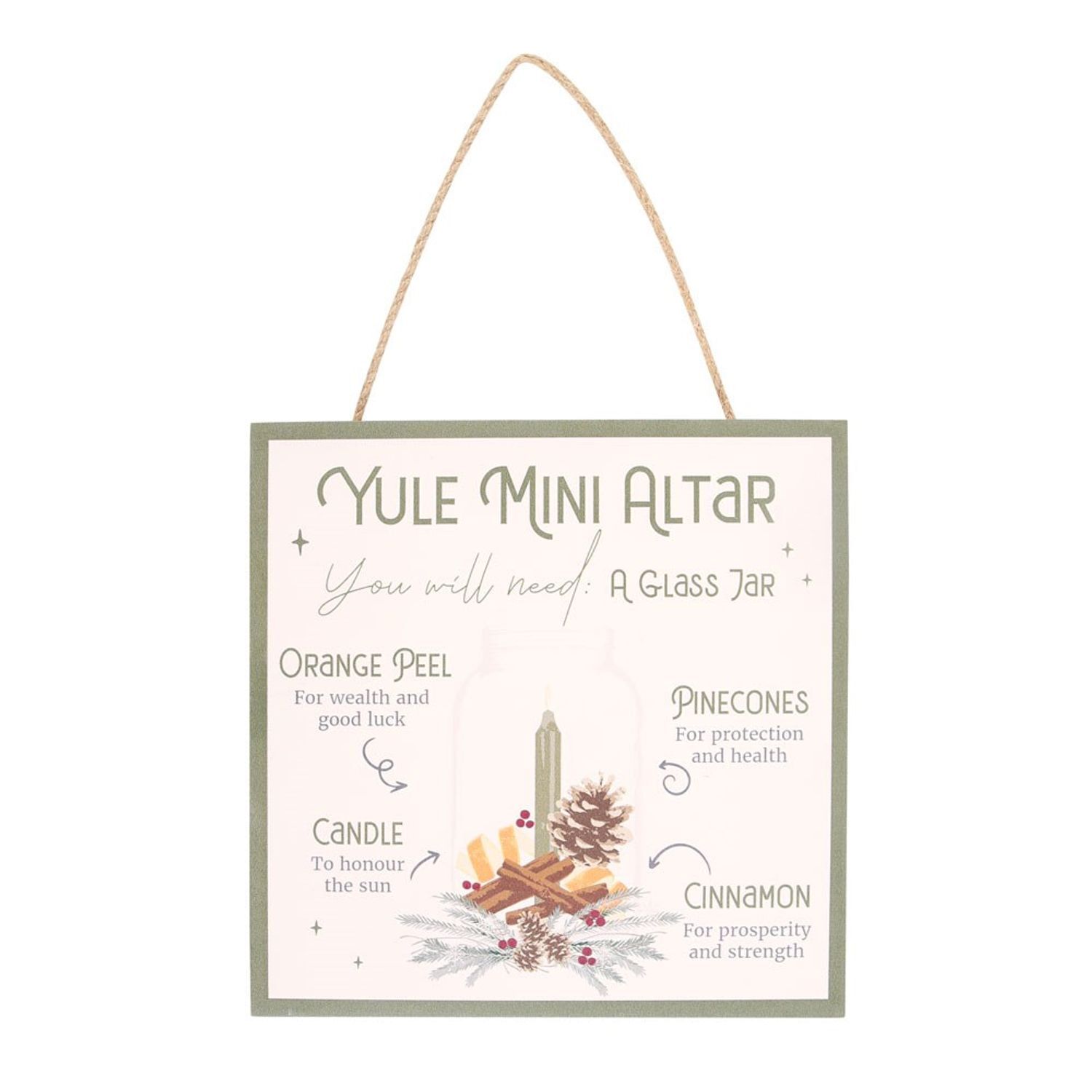 Something Different Unisex Cream Yule Altar Mdf Hanging Sign In 20Cm - Image 2