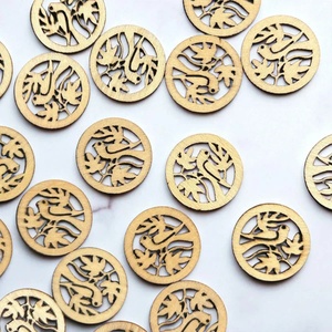 Pack of 50 Decorative Rustic Wooden Bird and Leaf Cutout Confetti Embellishments