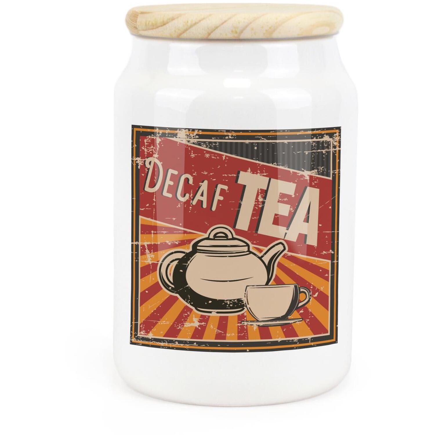 Purely Home Retro Ceramic Decaf Tea Kitchen Canister, Red - Image 3