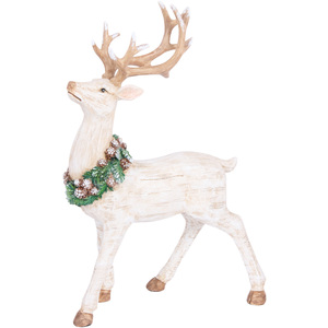 Scandi Wood Effect Reindeer Decoration