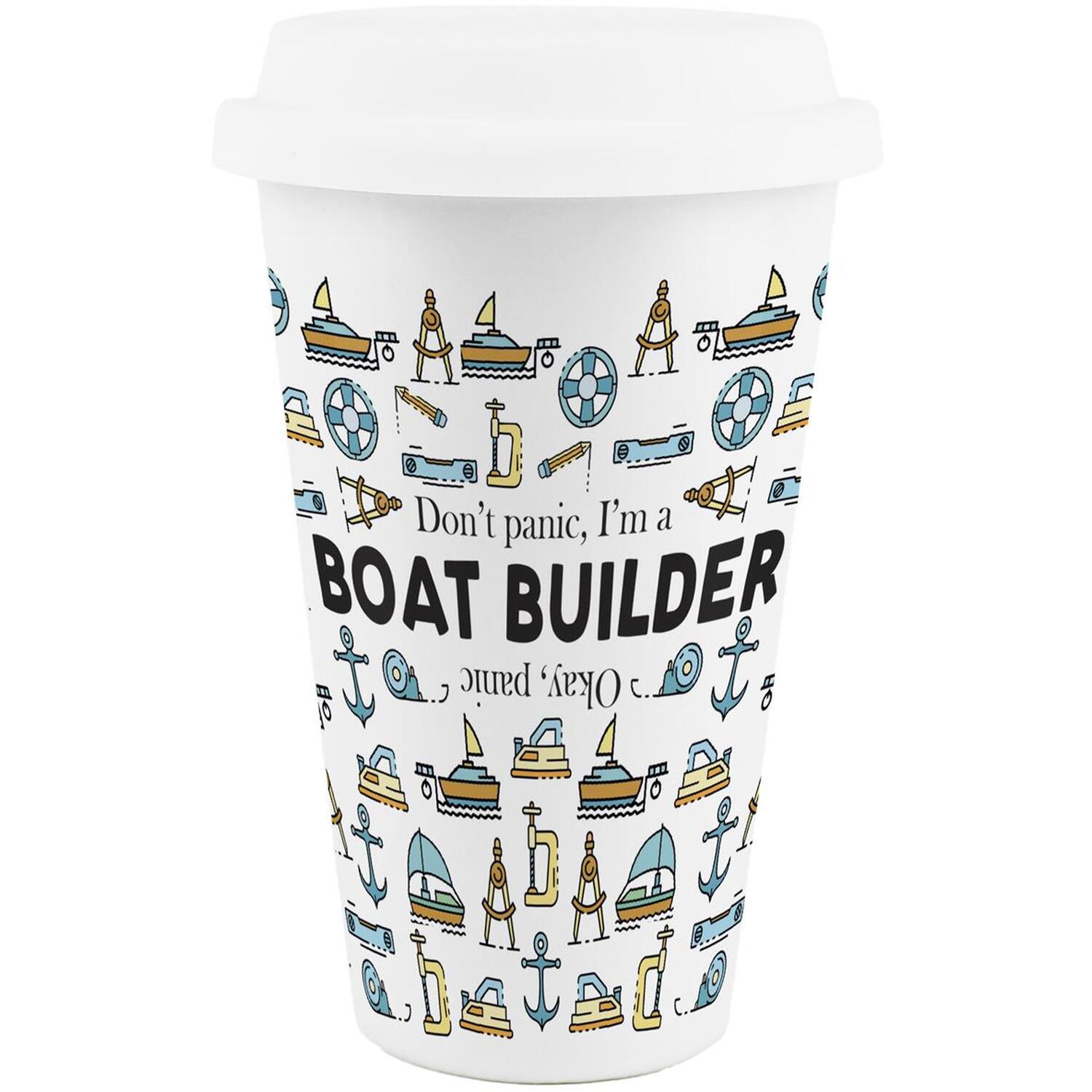 Image of Novelty Boat Builder Ceramic Travel Mug&hellip;