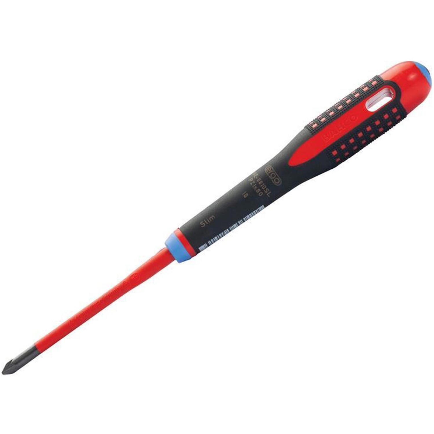 Bahco ERGO™ Slim VDE Insulated Pozidriv Screwdriver PZ1 x 80mm - Image 9