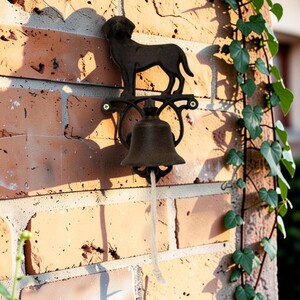 Cast Iron Dog Design Doorbell Rustic 25cm