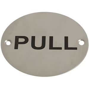 Dzina Pull Door Sign 75mm Screen Printed SSS Pack of 1
