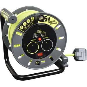 Masterplug PRO-XT Open Cable Reel 25m, 2 sockets and 2 USB