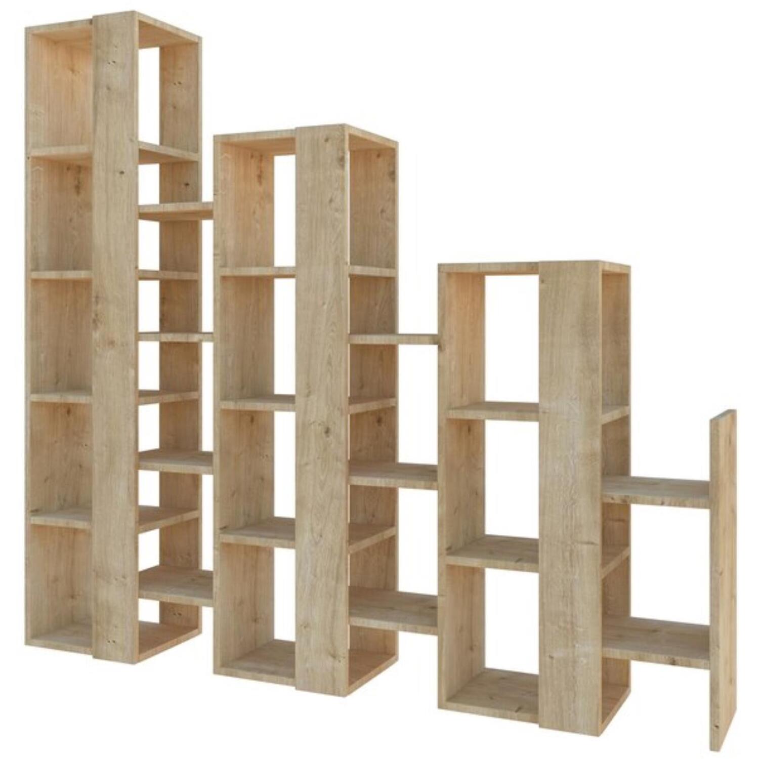 Decortie Lift Room Separator Bookcase Display Unit - Oak