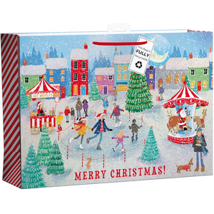 Pack of 12 Winter Village Extra Large Christmas Gift Bags