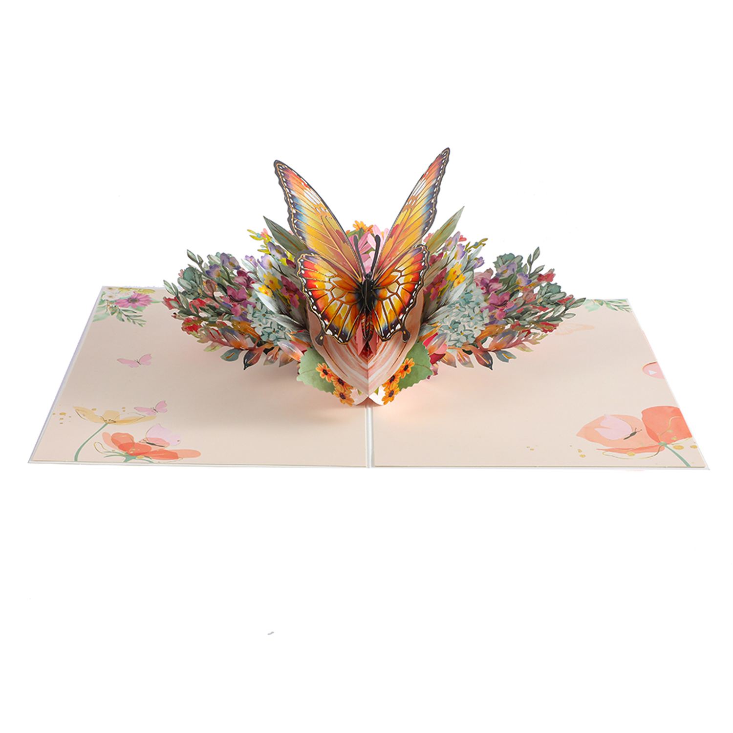 Brightfeel Sunset Glow Butterfly 3D Pop Up Greeting Card - White
