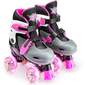 Xootz Kids LED Quad Roller Roller - Pink