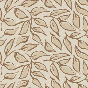 Sample of Scattered Leaf Wallpaper in Mocha