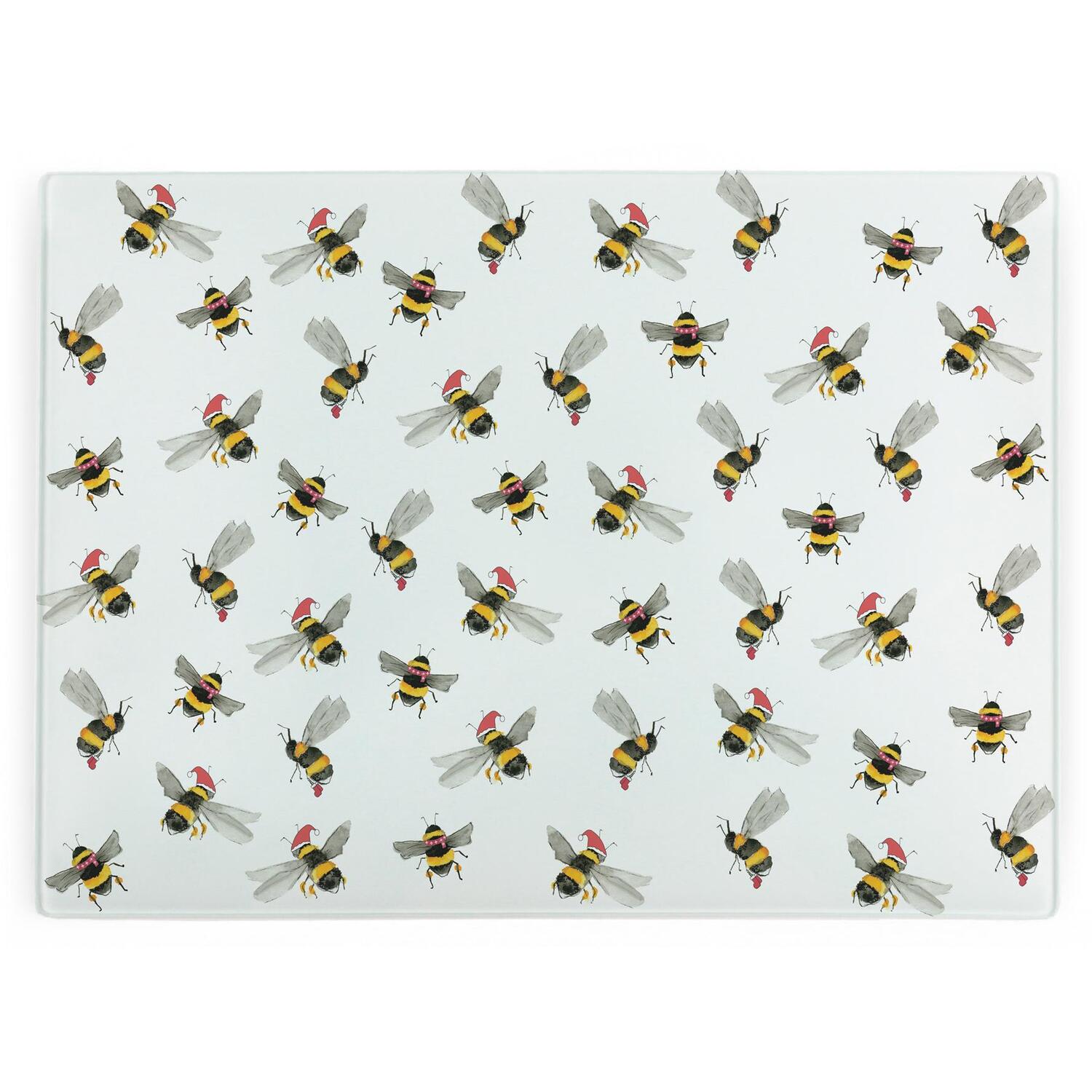 Image of Christmas Bees Large Smooth Glass Worktop&hellip;