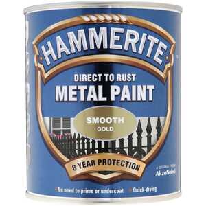 Hammerite Direct to Metal Smooth Gloss Paint Gold 750ml
