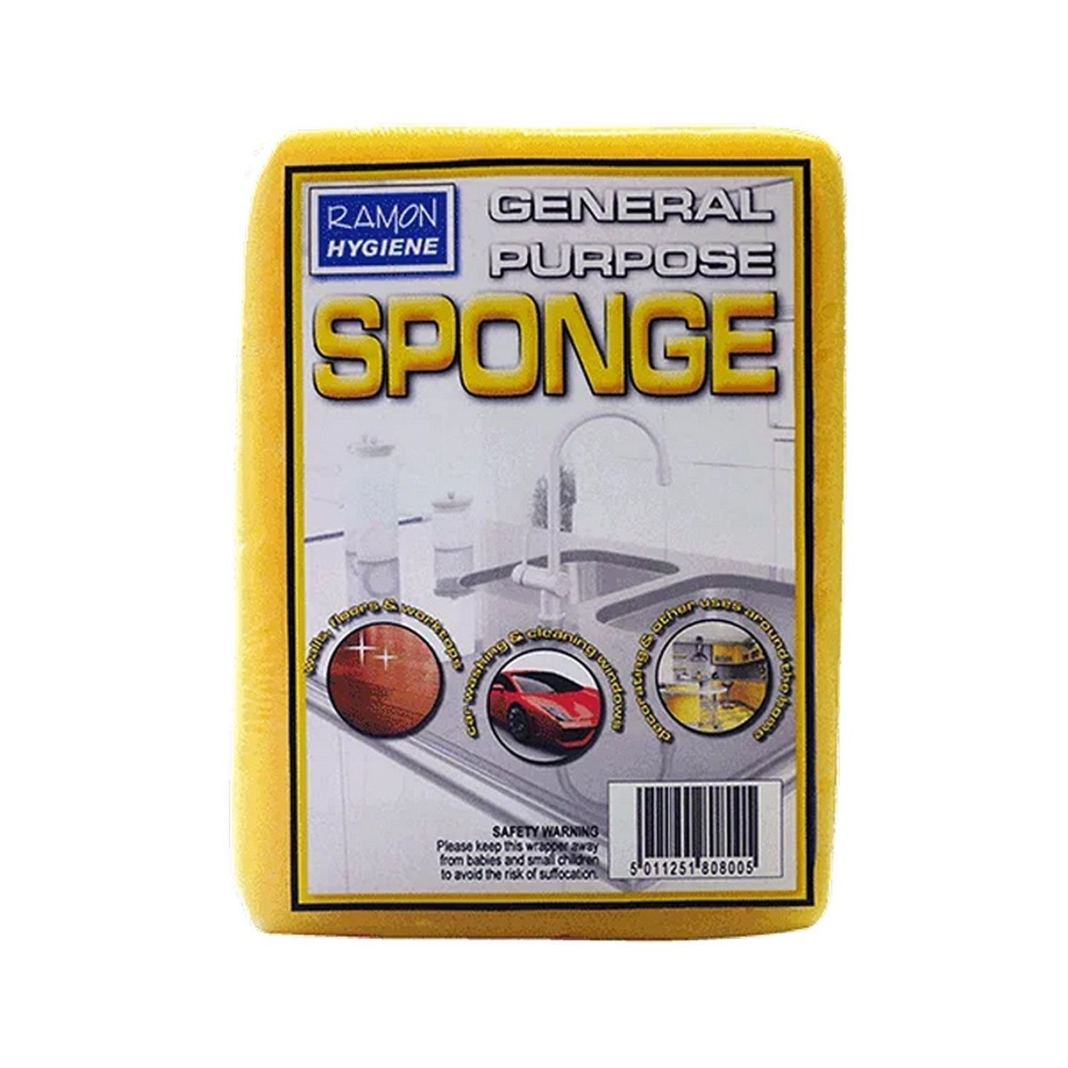 Universal Textiles General Purpose Handy Car Sponge - One Colour