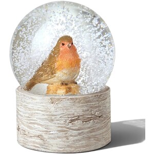 Large Christmas Robin Snow Globe